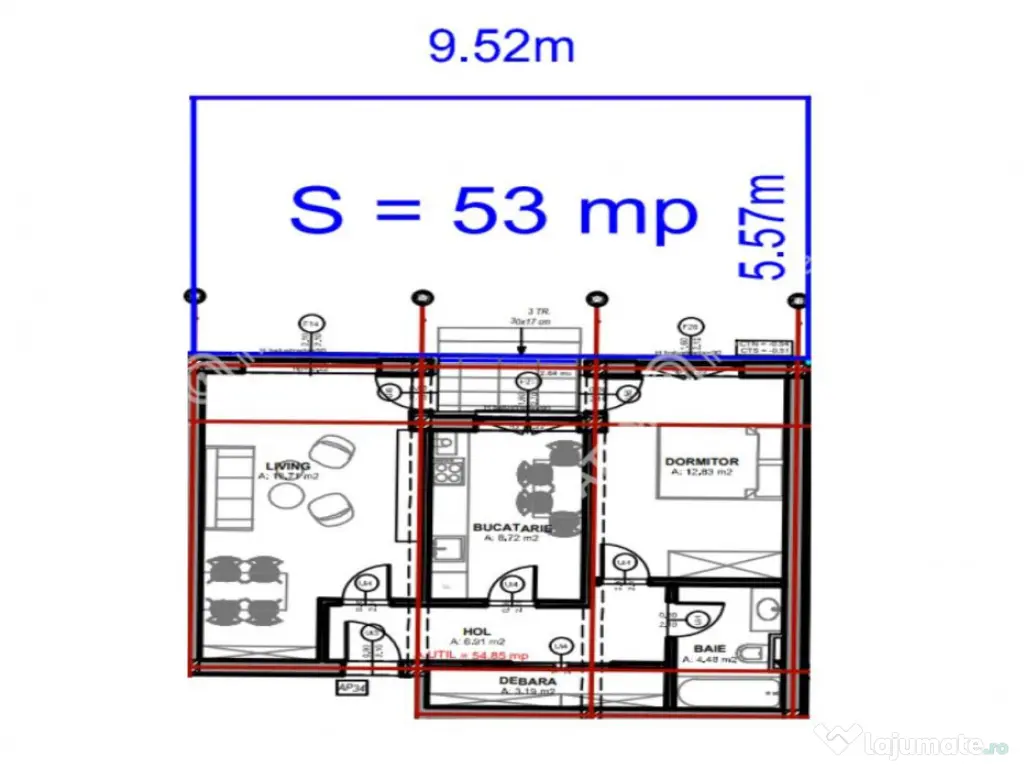 Apartament cu 2 camere si gradina in zona Dna Stanca/Selimba 