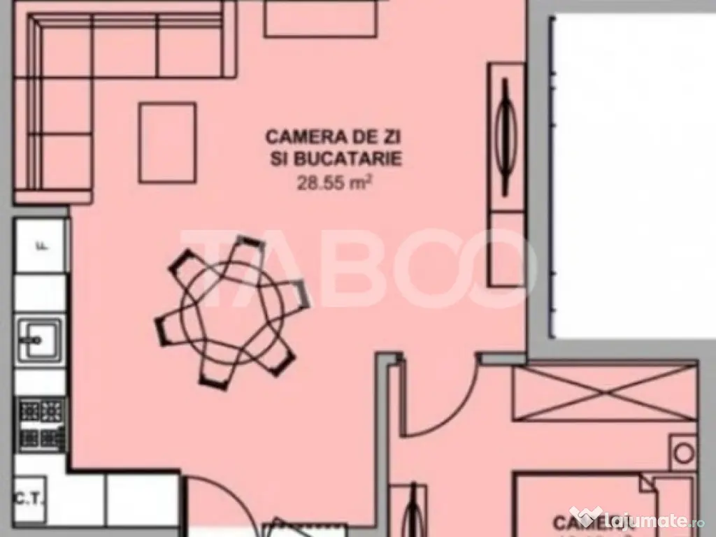 Apartament la cheie 54 mpu 2 camere balcon loc parcare Doamn 
