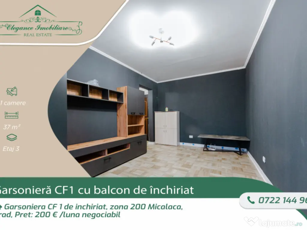 Garsoniera CF 1 de inchiriat, zona 200 Micalaca, Arad 