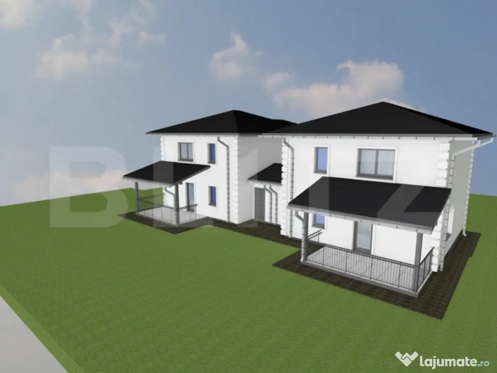 Casa la rosu 4 camere, 106 mp, zona Miroslava