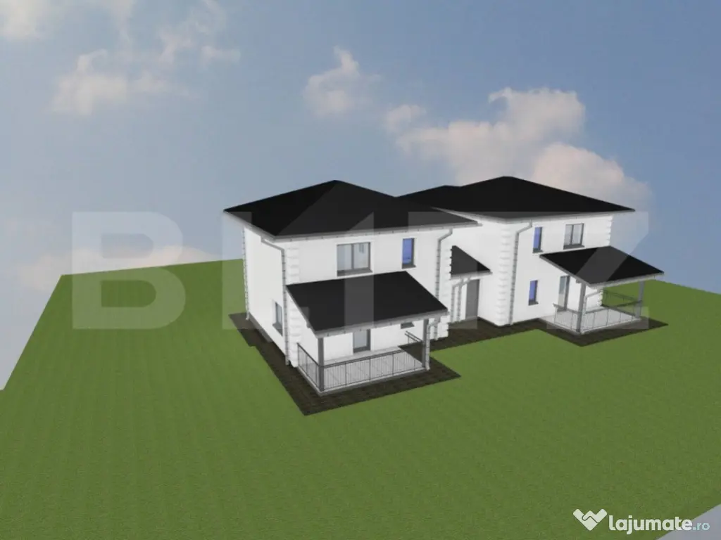 Casa la rosu 4 camere, 106 mp, zona Miroslava