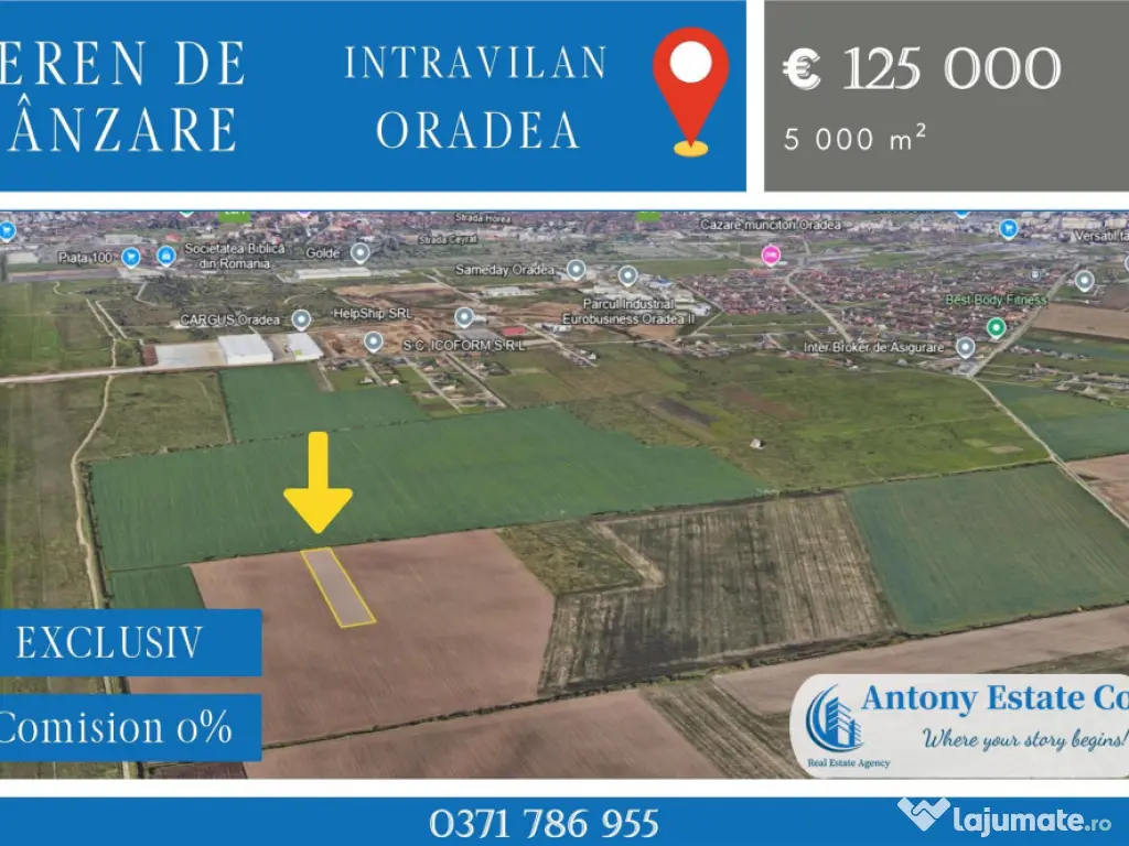 Teren de intravilan - Zona Grigorescu, iesirea spre Nojorid