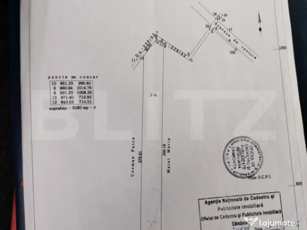 COMISION 0% LA CUMPĂRĂTOR Teren INTRAVILAN 8280 mp, zona L