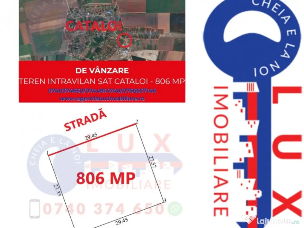 ID 7835 DE VÂNZARE - TEREN INTRAVILAN Sat CATALOI Comuna FRECĂȚEI