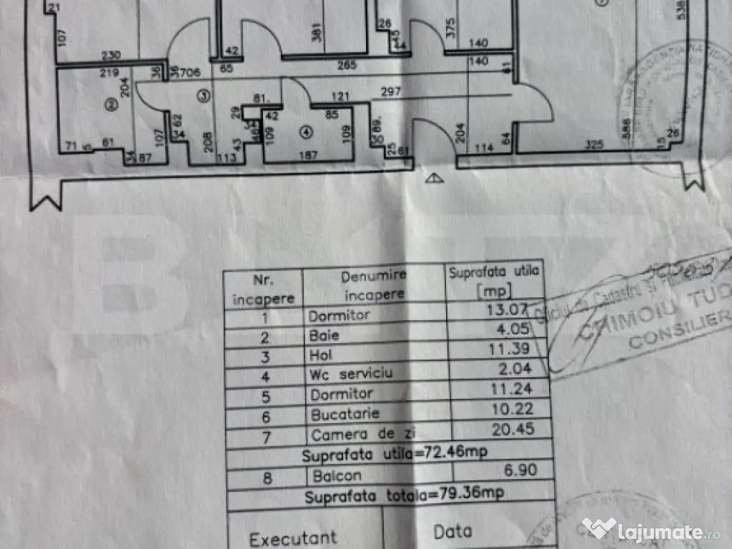 Apartament decomandat, 3 camere, 79mp, zona Piața Mare