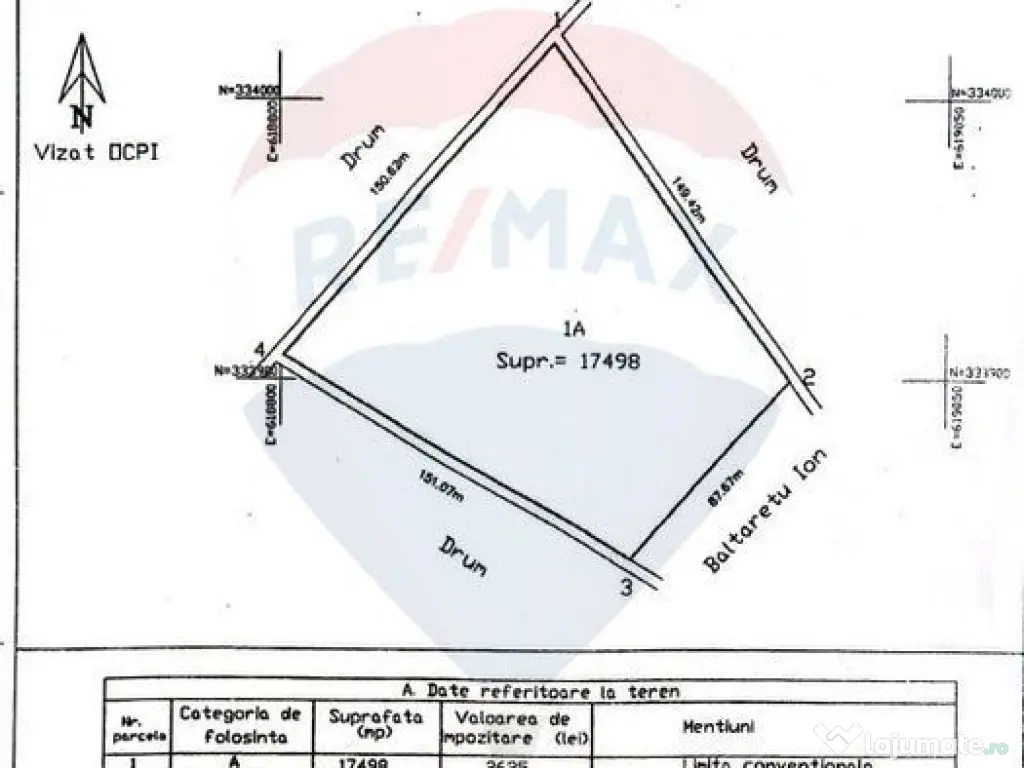 Teren intravilan - 17.500 mp - Gostilele Fundulea