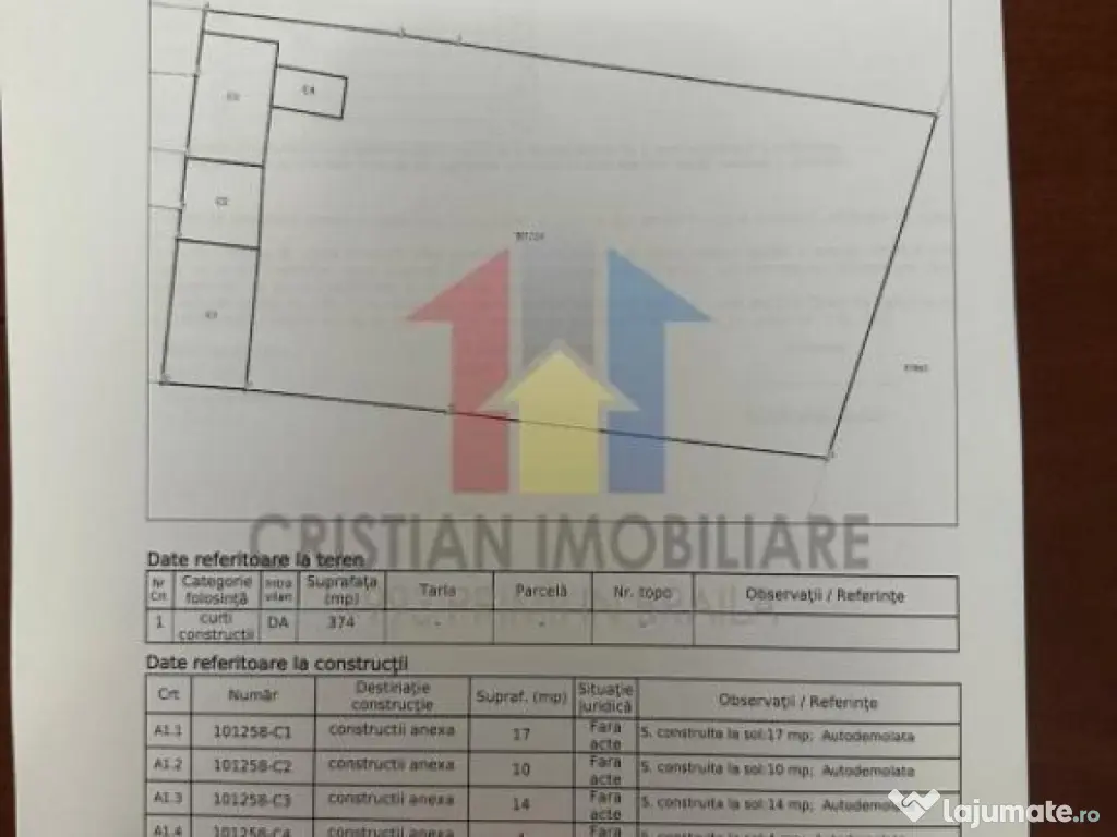 Teren intravilan zona Lic Balcescu Suprafata 374 mp 2 deschi 