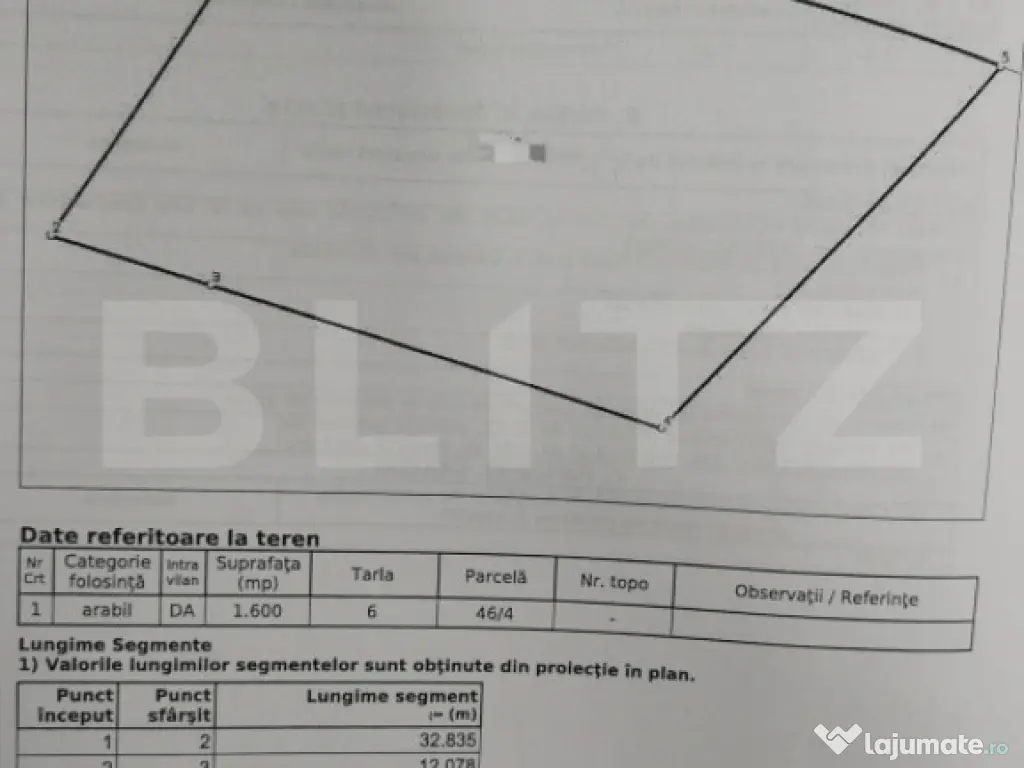 Parc Chindia/ Teren Intravilan 1.600 mp / Deschidere 82 ml