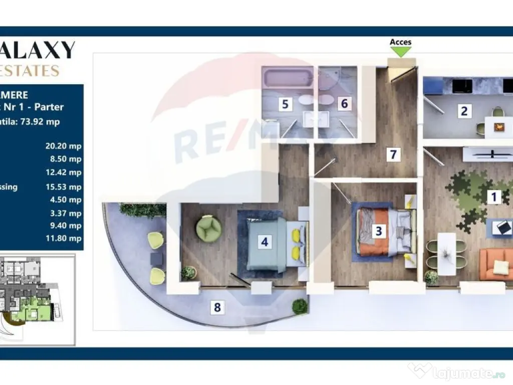 COMISION 0% Apartament 3 camere / Tractorul/ Galaxy Estate 