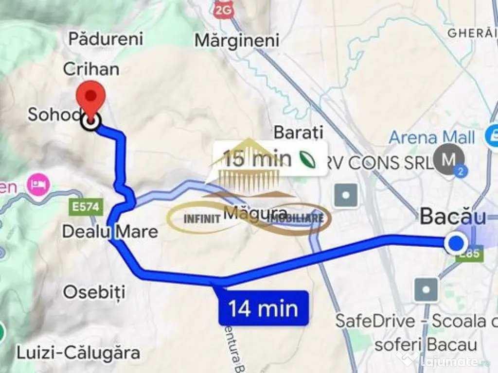 Teren extravilan 1870 mp-de vanzare 14€/mp Sohodol / Bacau 