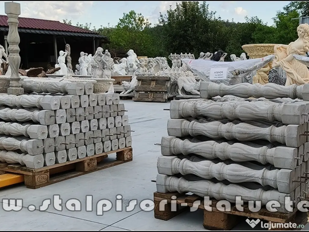 Stâlpișori, baluștri, popici, mosoare, din beton, model B5. 