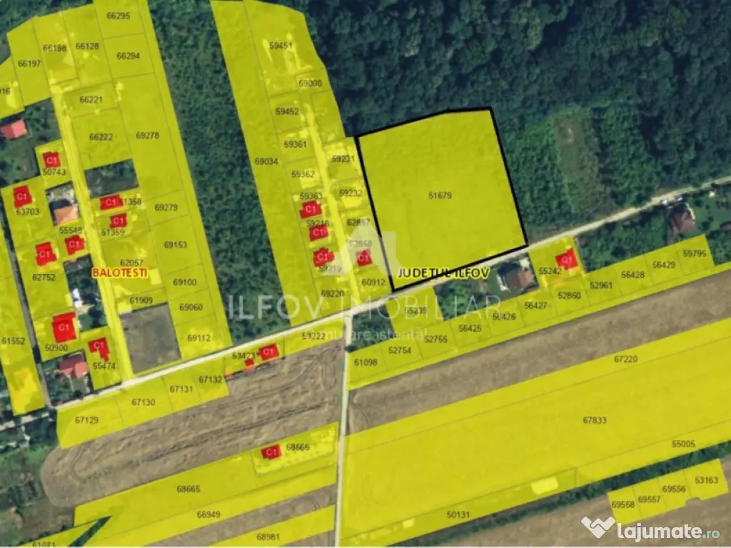 Teren intravilan Balotesti 9782mp 96ml deschidere langa padu 