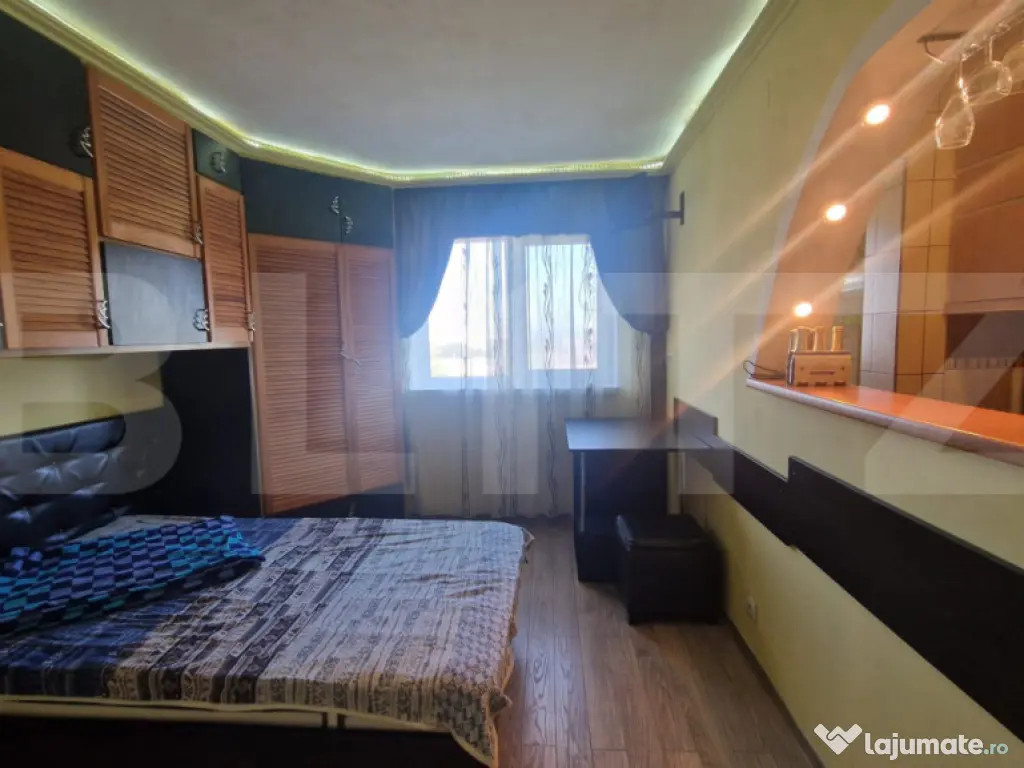 Garsoniera mobilata, etaj intermediar, parcare, beci luminoa