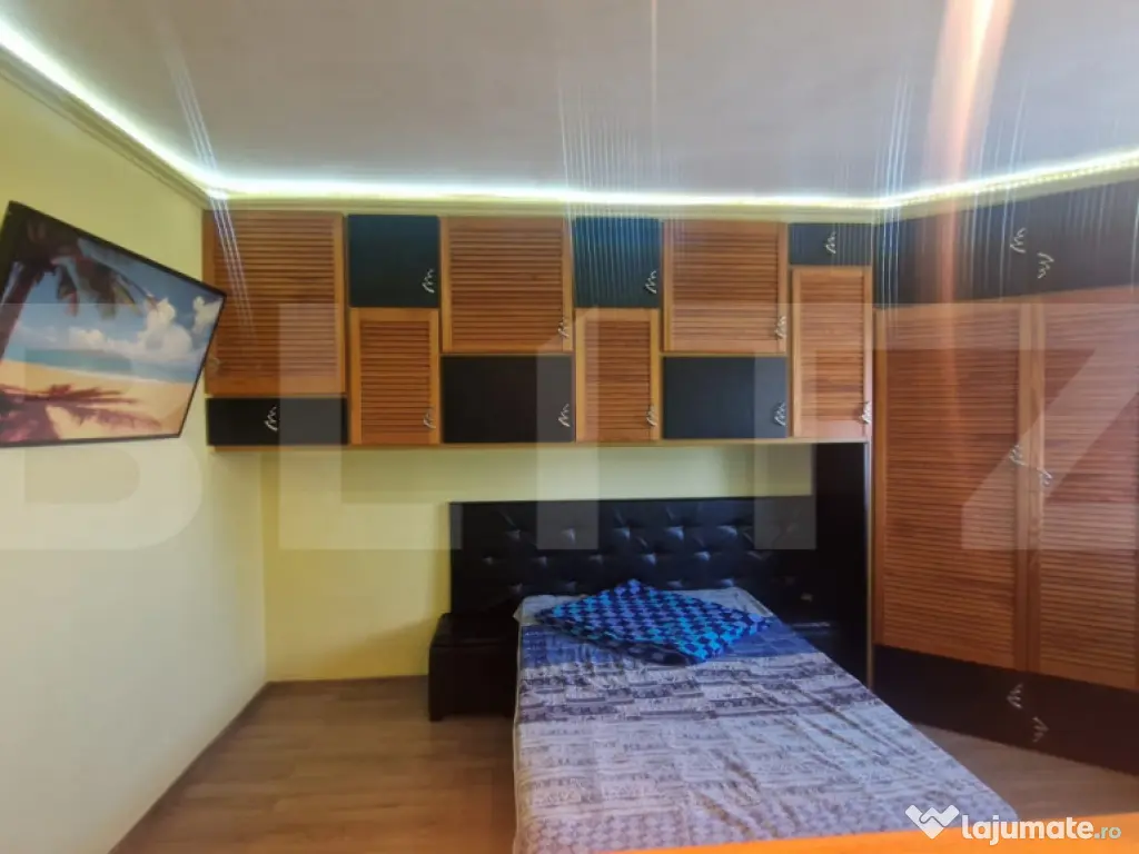 Garsoniera mobilata, etaj intermediar, parcare, beci luminoa