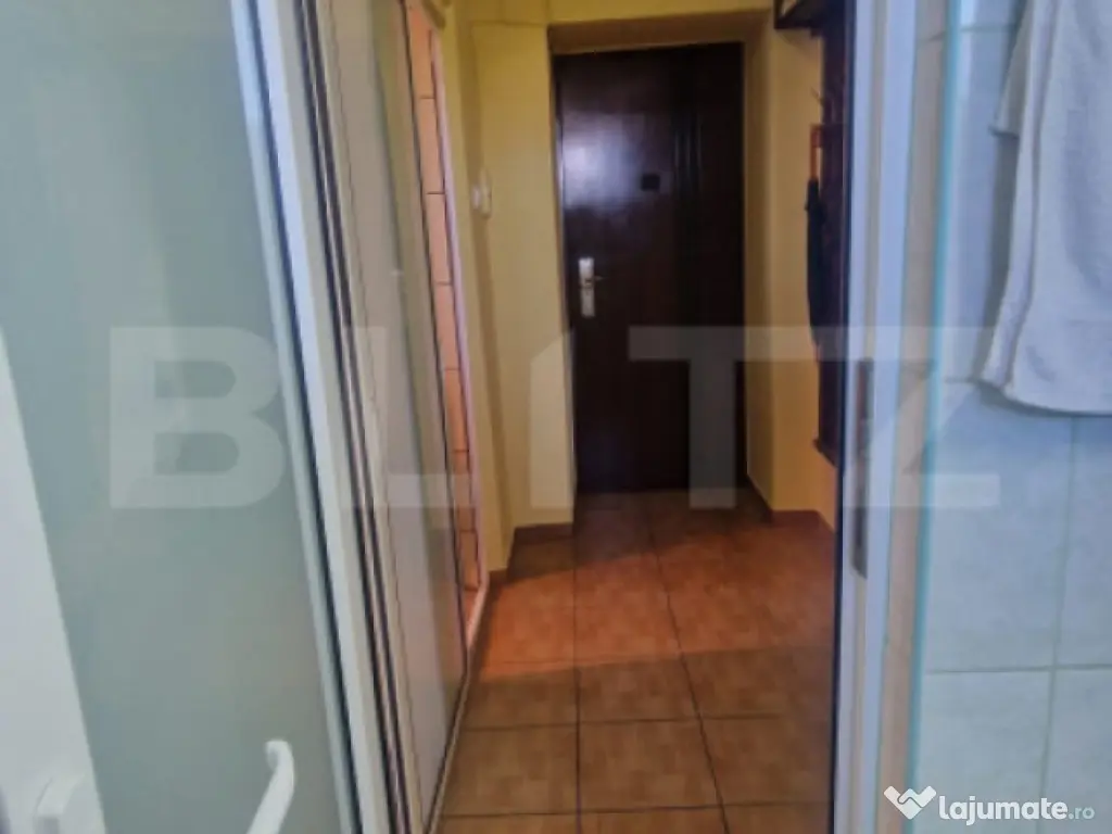 Garsoniera mobilata, etaj intermediar, parcare, beci luminoa