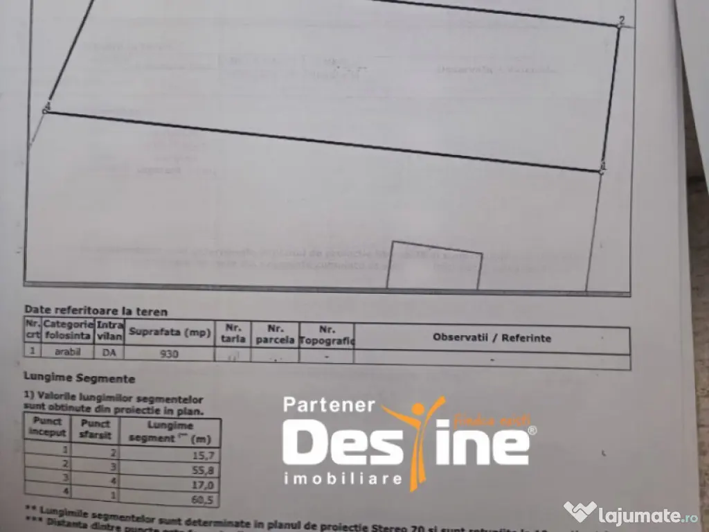 TEREN intravilan MIROSLAVA -Balciu , 930 MP, 89.900 EURO