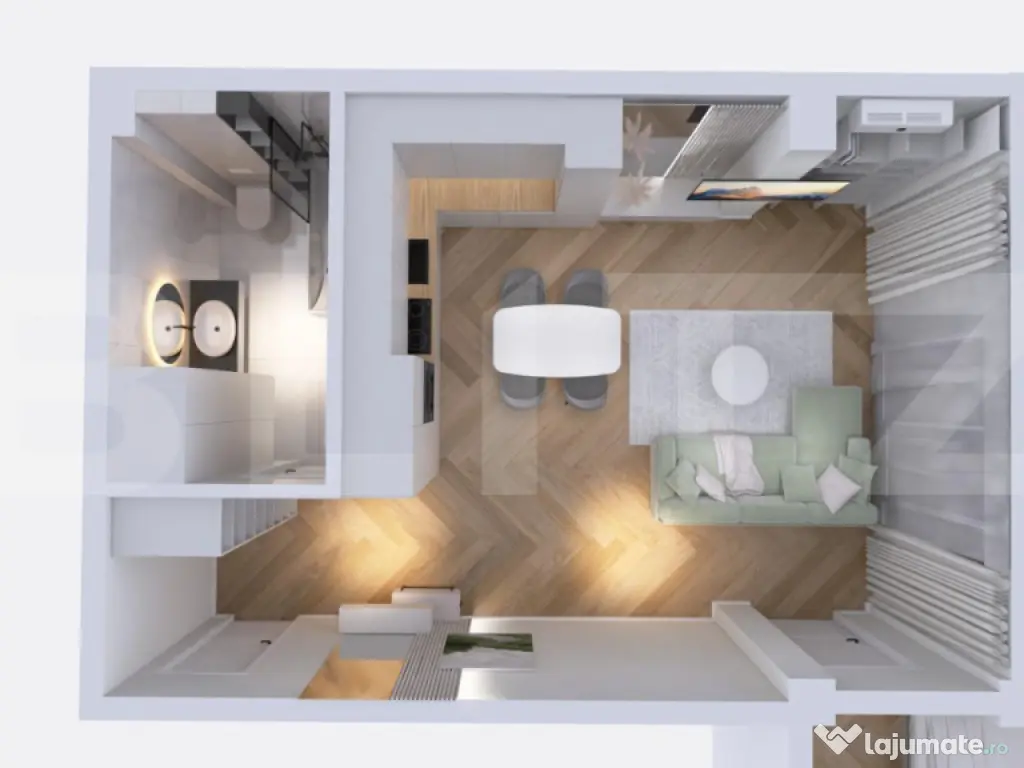 Apartament nou modern, 2 camere, centrala pe gaz si panouri