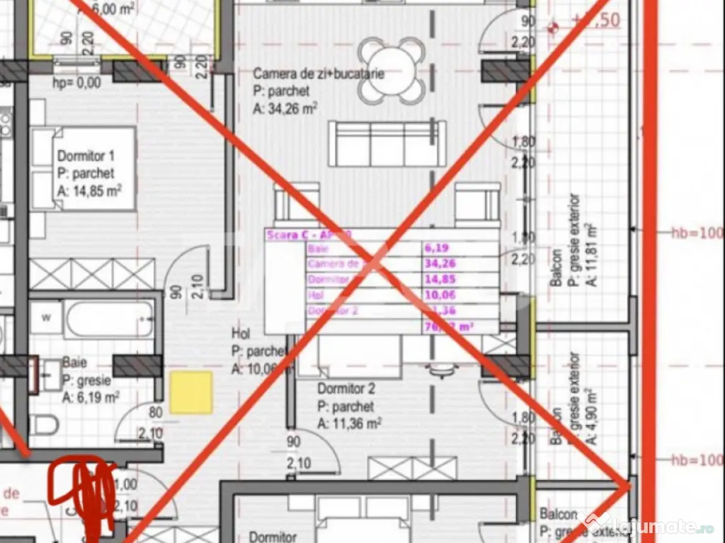 Oferta imbatabila apartament cu 3 camere zona Baza Sportiva