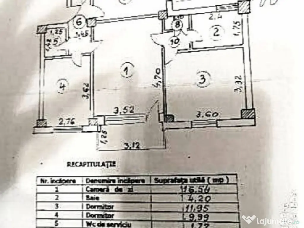 Apartament ETAJ 2 cu 3 camere complet renovat si utilat LA C
