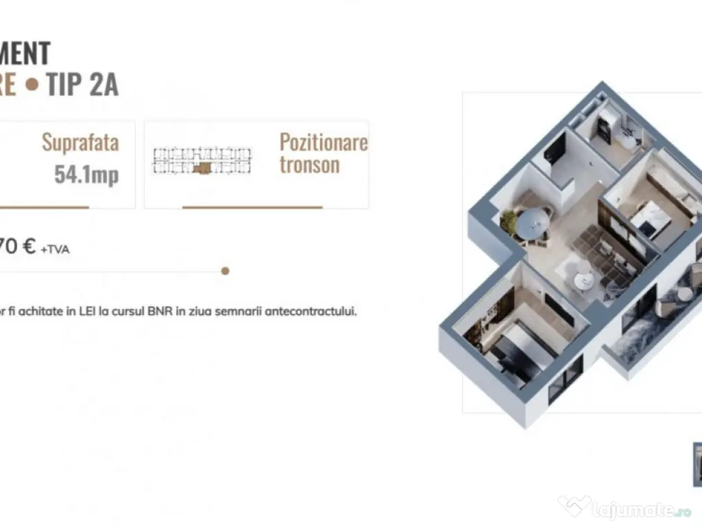 APARTAMENT CU 2 CAMERE 54 MP *DECOMANDAT* BULEVARDUL POTIERS