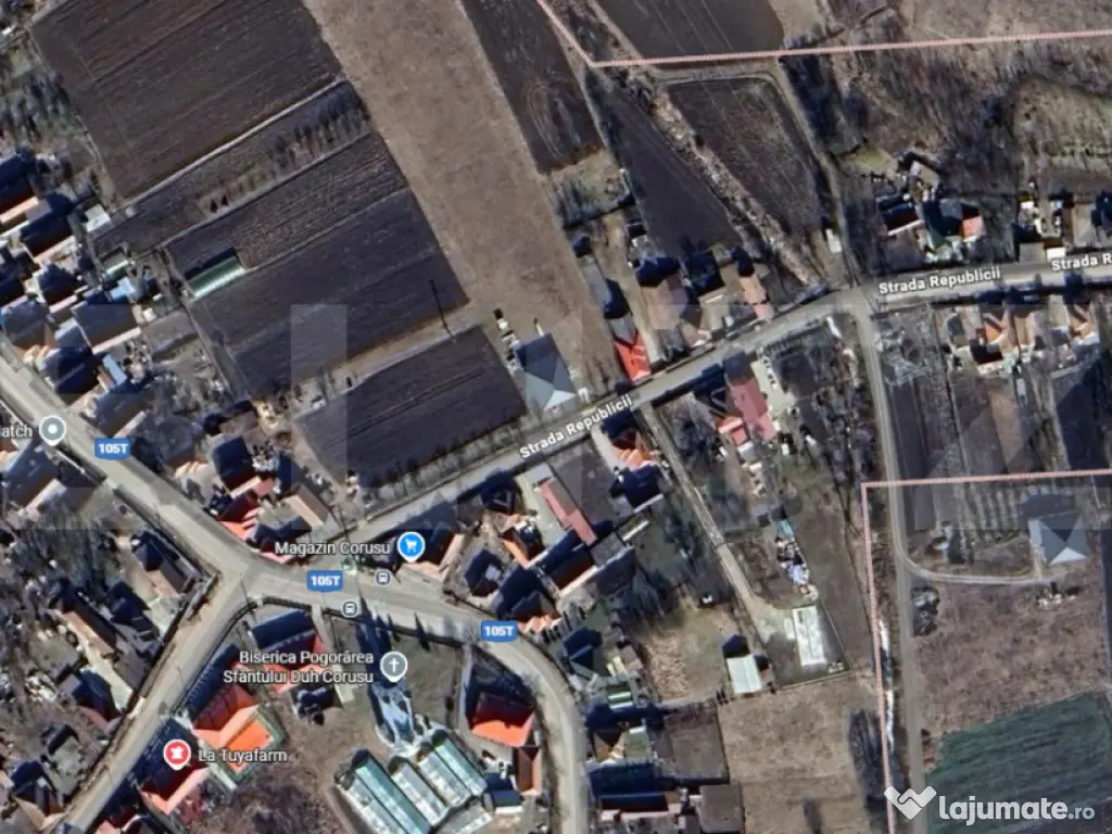 Teren construibil 4400mp + drum 8m latime 1000mp centru Coru