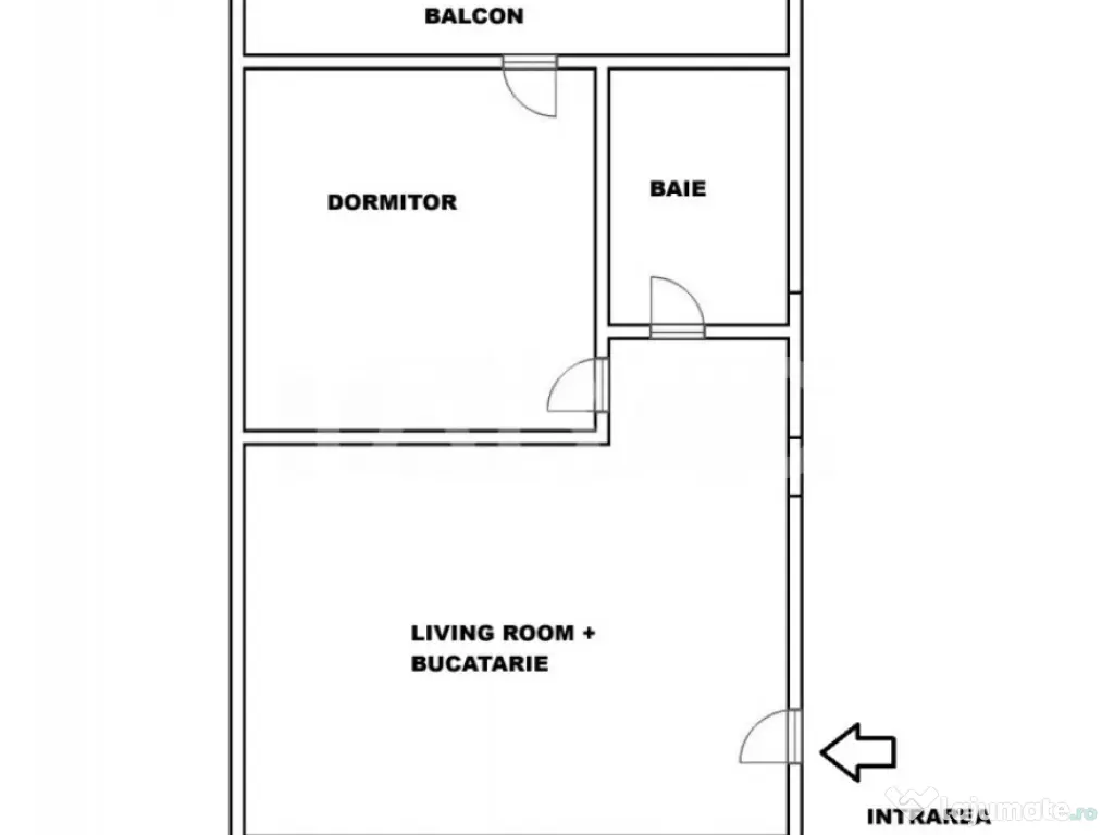 Apartament de vanzare 2 camere cu balcon etajul 1