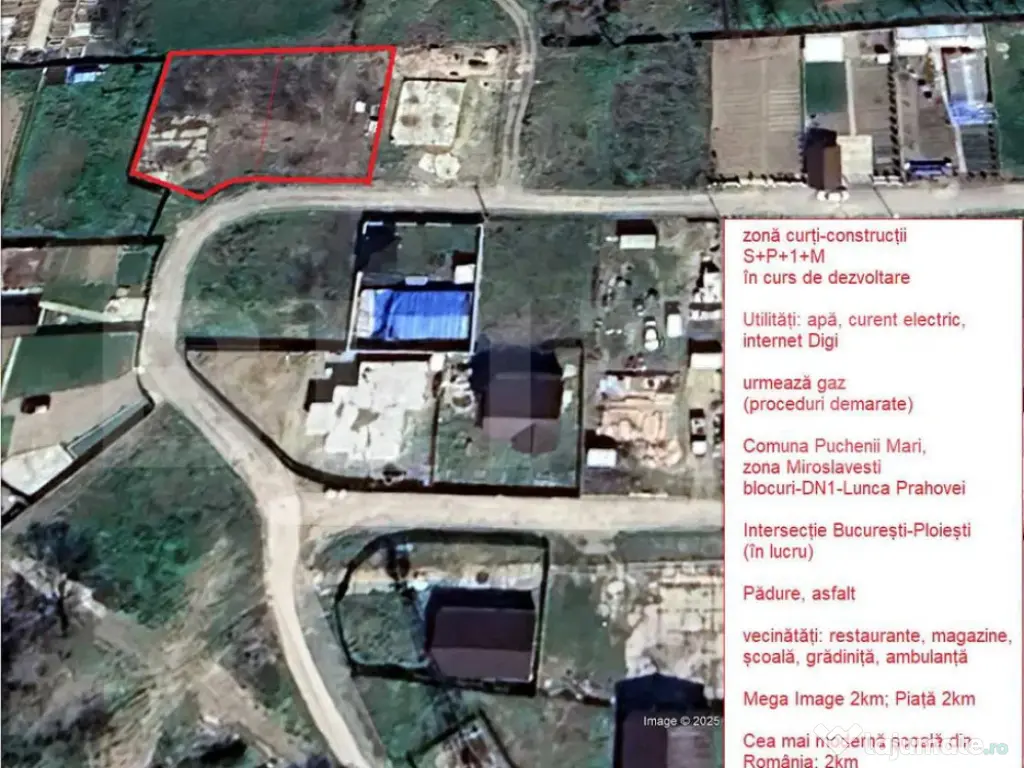 Teren intravilan ,1027 mp , intre Bucuresti si Ploiesti