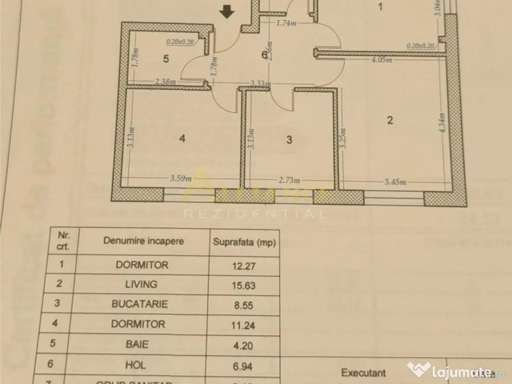 Apartament 3 camere 2 bai 61.98 mp Solstitiului Popesti 