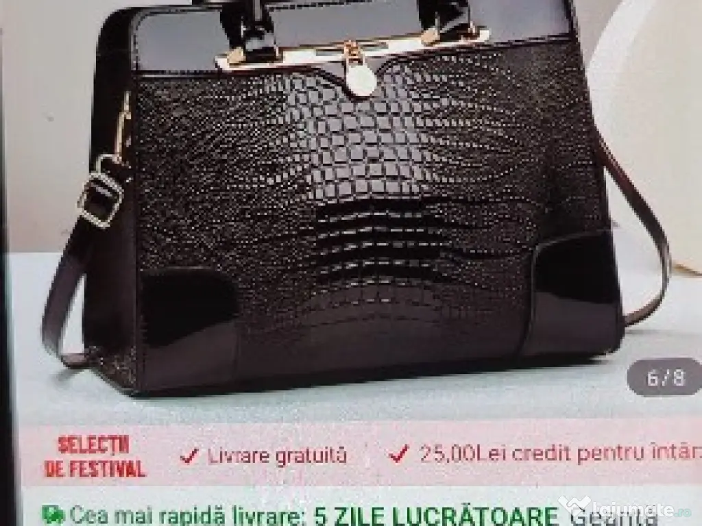 Doua genti de dama, una culoare negru si cealalta rosu burgundy 