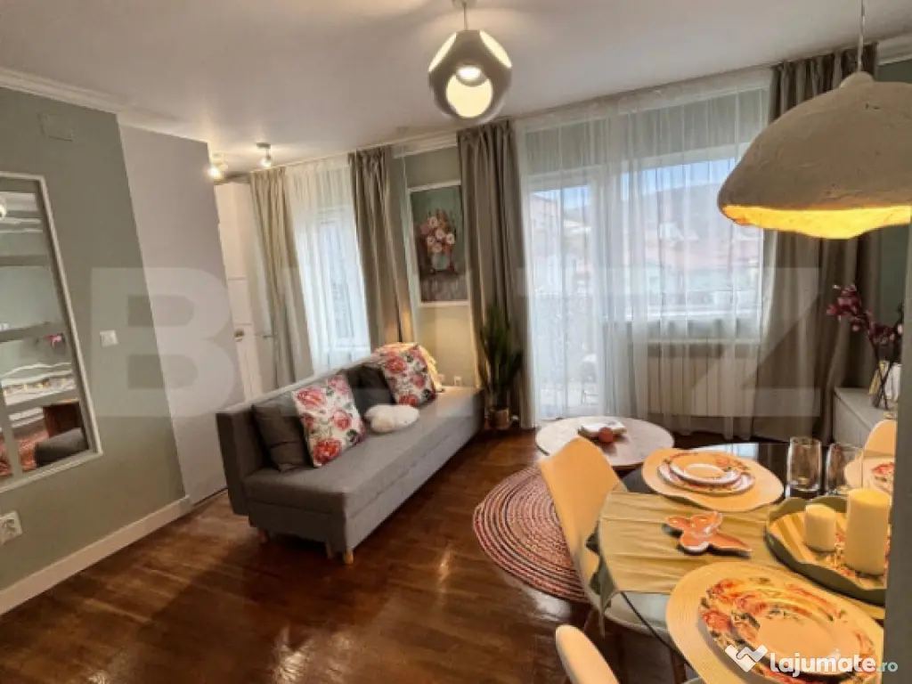Apartament cu 2 cam, 42 mp, parter inalt, 2 balcoane, zona S
