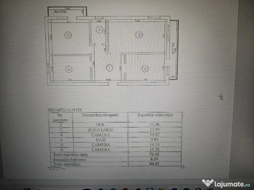 Apartament 3 camere, 80 mp, decomandat, etaj 3/4, Poitiers Continental 