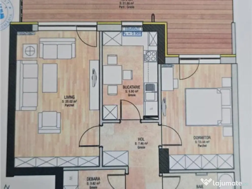 Imobil 58 mp util terasa 22mp parter inalt, Urban Pentha , 