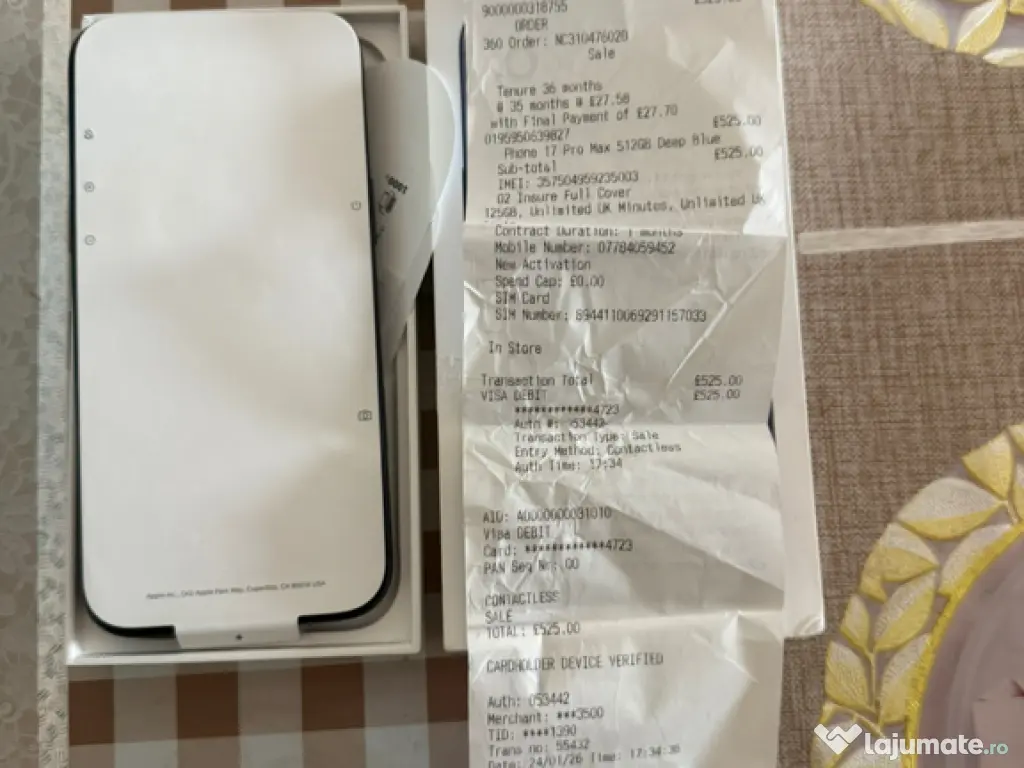 Vând iPhone 17 Pro Max, 512GB 