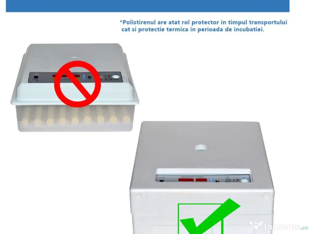 Incubator Clocitoare 64 Oua Gaina Rata Gasca Prepelite Pui Automat Ovoscop 