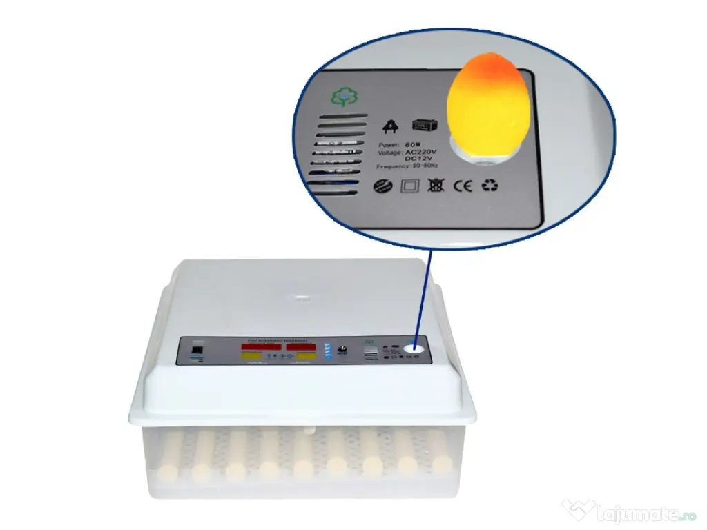Incubator Clocitoare 64 Oua Gaina Rata Gasca Prepelite Pui Automat Ovoscop 