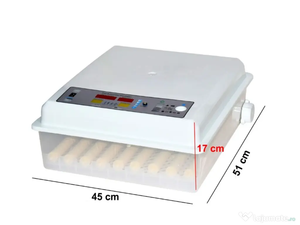 Incubator Clocitoare 64 Oua Gaina Rata Gasca Prepelite Pui Automat Ovoscop 