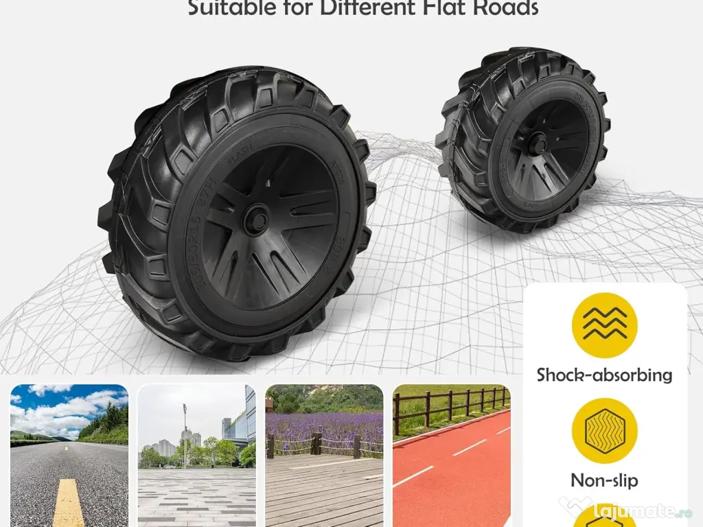 Tractor electric Kinderauto 720-T, 2x 45W 12V, cupa si incarcator Yellow 