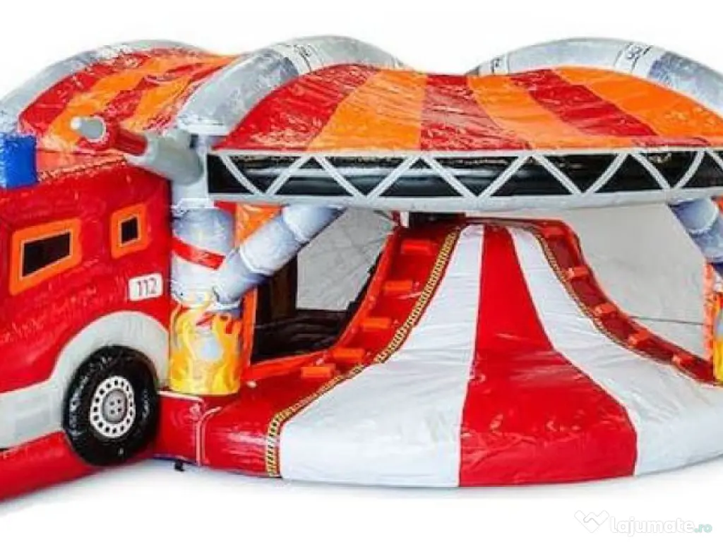 Tobogan castel gonflabil copii masina pompieri folosit 3 luni 