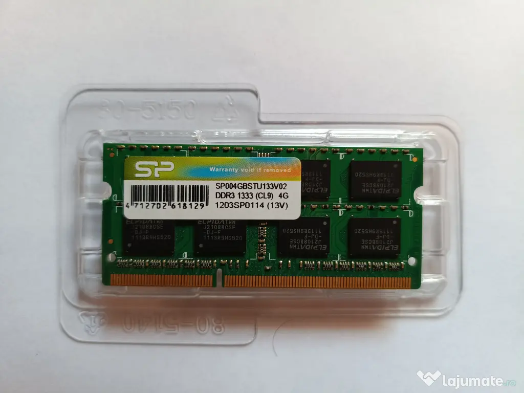 Memorie RAM Laptop SODIMM Silicon Power SP004GBSTU133V02 DDR3 4GB 1333MHz_TESTAT 