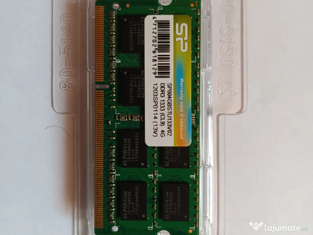 Memorie RAM Laptop SODIMM Silicon Power SP004GBSTU133V02 DDR3 4GB 1333MHz_TESTAT 