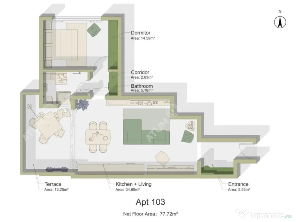 Apartament cu 2 camere si balcon in zona Calea Surii Mici di 