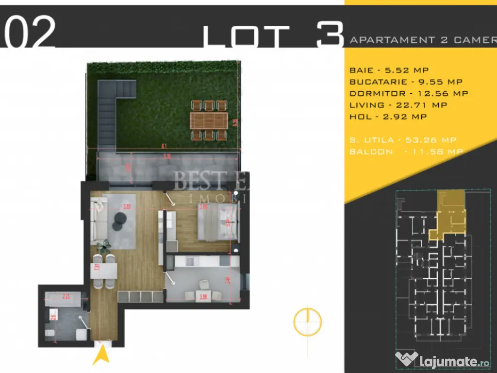 2 Camere Gradina Calitate si Confort 