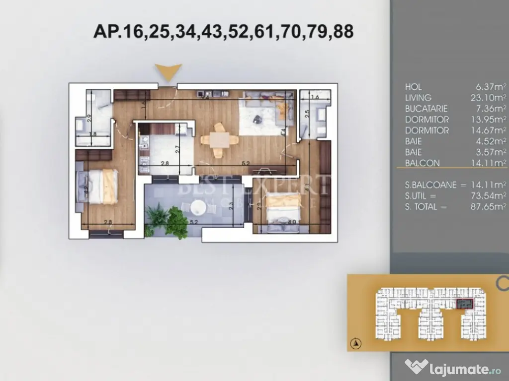 Apartament 3 camere spatios -5 min N.Teclu/Credit ipotecar 1 