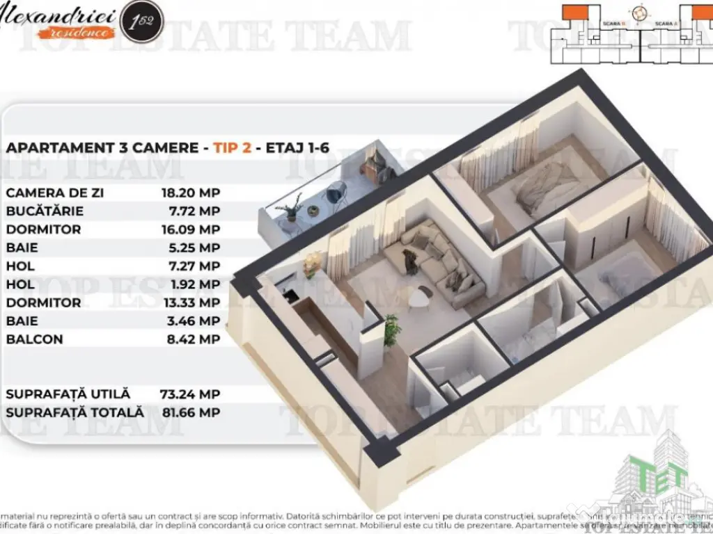 Constructie Noua, Apartament 3 Camere Rahova