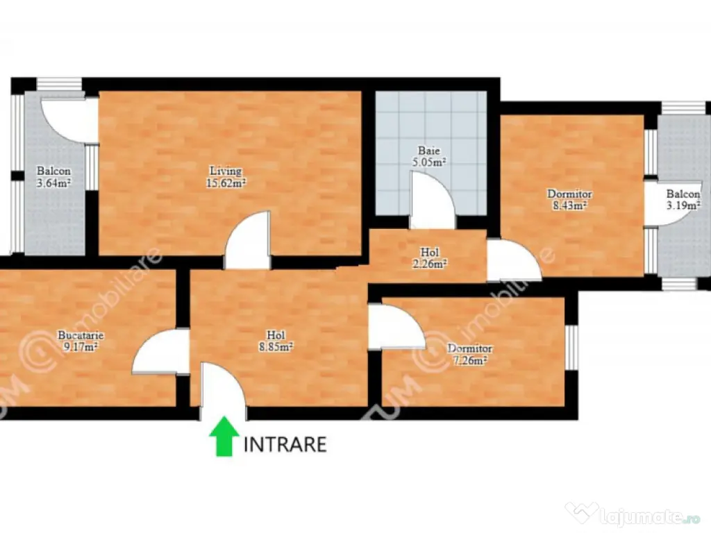 Apartament cu 3 camere decoamndate in zona Valea Aurie din S 