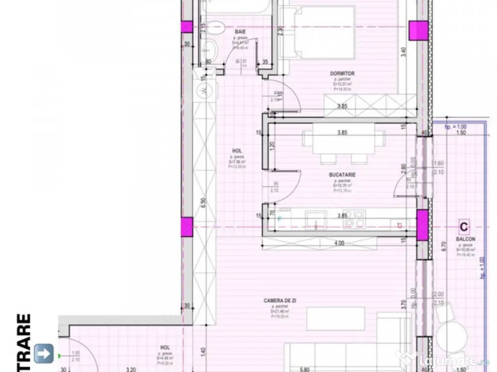 Apartament la cheie cu 3 camere si balcon zona Pictor Brana 