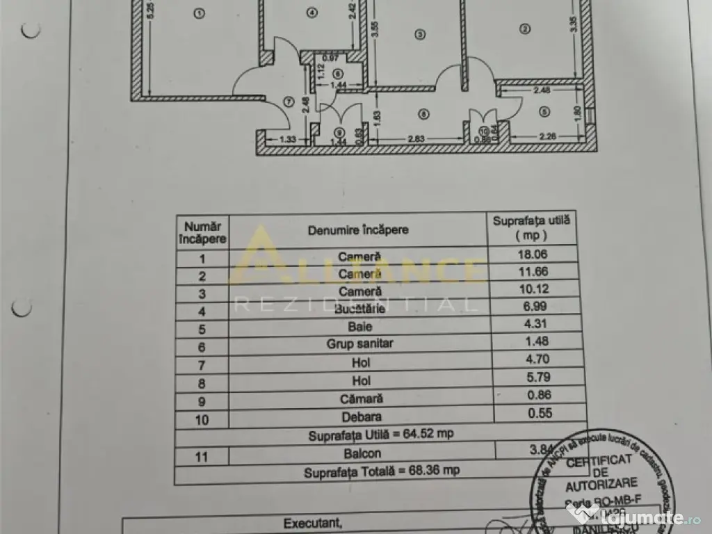Apartament 3 camere 2 bai etaj 1 Aparatorii Patriei 
