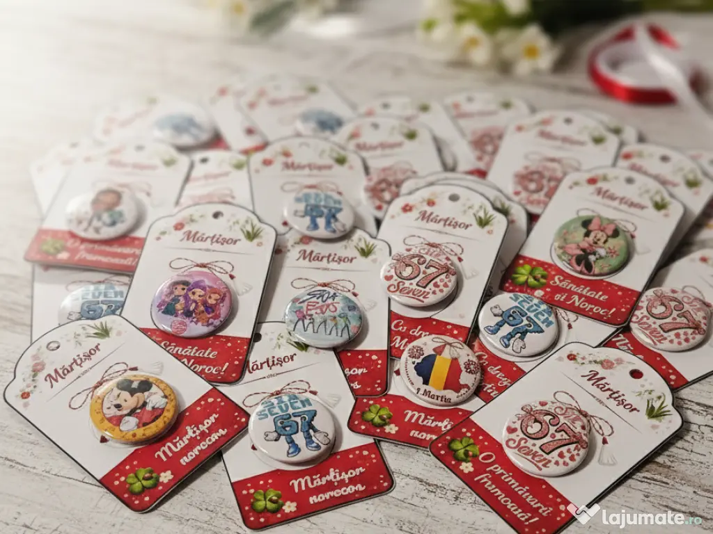 Martisoare personalizate - insigne si magnetice 