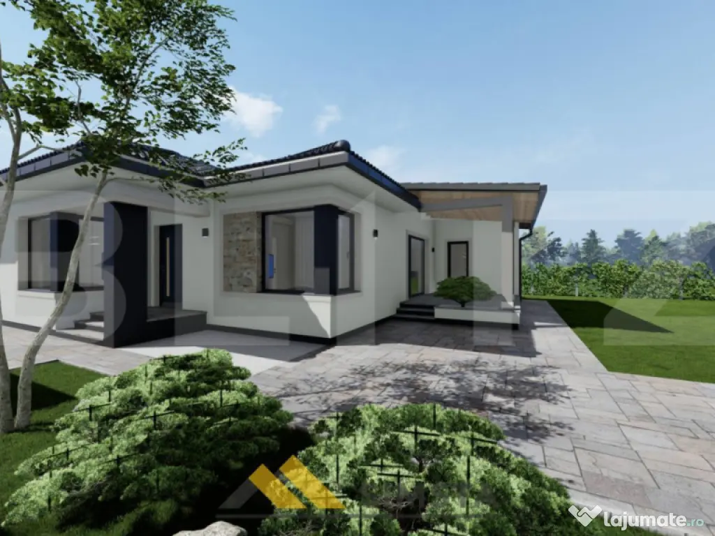 Casa individuala Santandrei cu placa de beton si gard imprej 