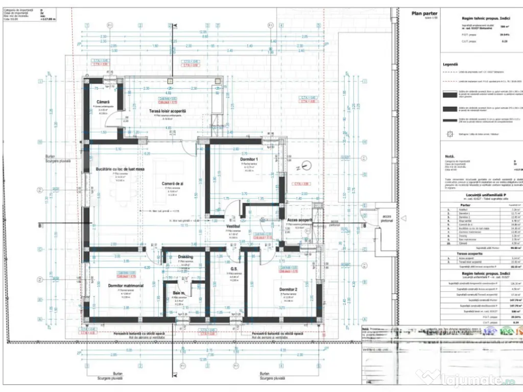 Casa individuala Santandrei cu placa de beton si gard imprej 
